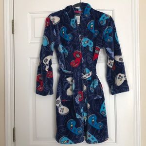 Climate Smart Hooded Video Game Fleece Bathrobe